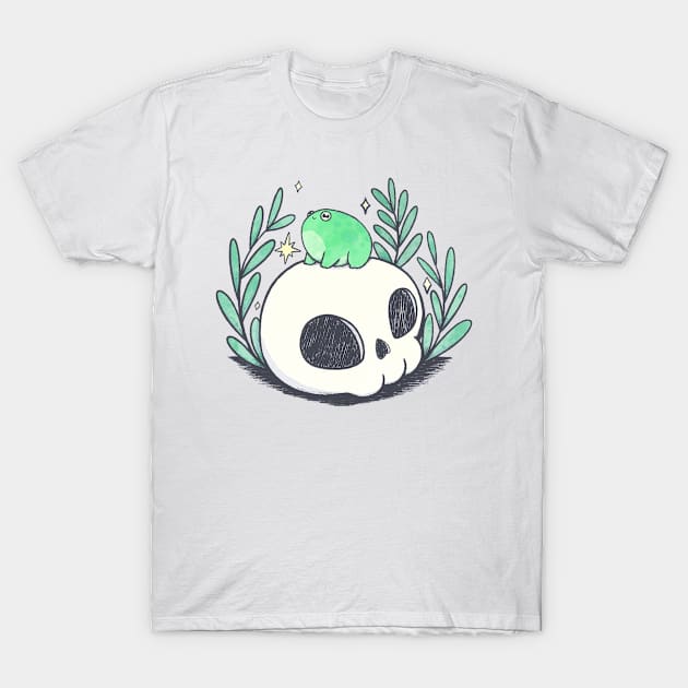 Frog on a skull T-Shirt by IcyBubblegum